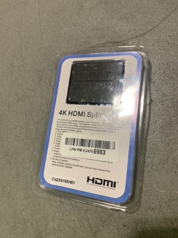 Photo 1 of HDMI Splitter 1 in 2 Out, 4K HDMI Splitter Not for Extended Display (Mirror Only/Copy Mode),Sends Same Content to 2 Screens(Need Power 5V 1A), Works with Laptop,TV,Monitor(Hdmi Cable Not Included)