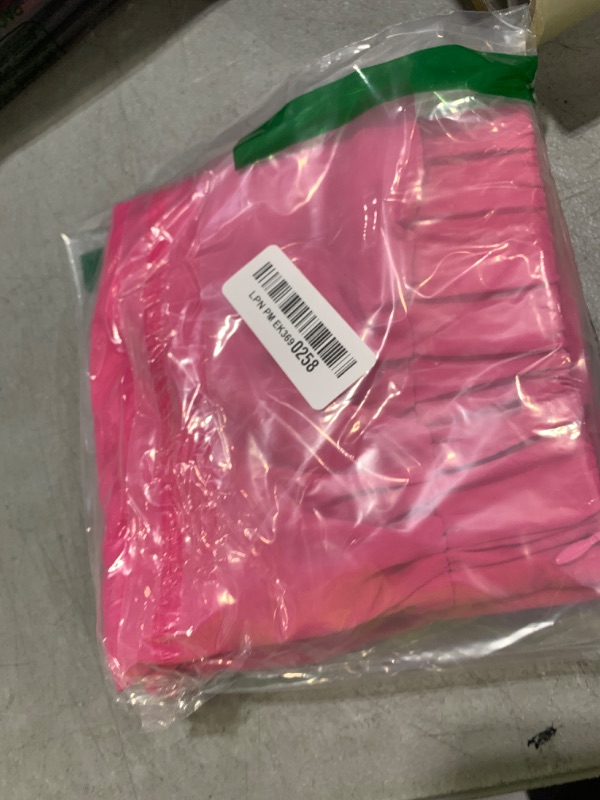 Photo 1 of SOLY HUX Women's Casual High Waisted Wide Leg Pleated Shorts Summer Work Office Shorts with Pockets Hot Pink Medium