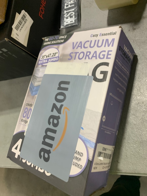 Photo 1 of 4 Pack XXL Jumbo Vacuum Storage Bags, Extra Large Vacuum Seal Bags for Comforters, Bedding, Blanket Storage, Giant Space Saver Bags for Huge Stuffed Toy(47.2x35 in)
