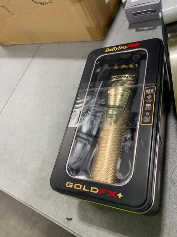 Photo 1 of BaBylissPRO GOLDFX+ Professional Barber Cord/Cordless Hair Clippers for Men, All Metal, Lithium Battery with 3-Hour Runtime, Gold