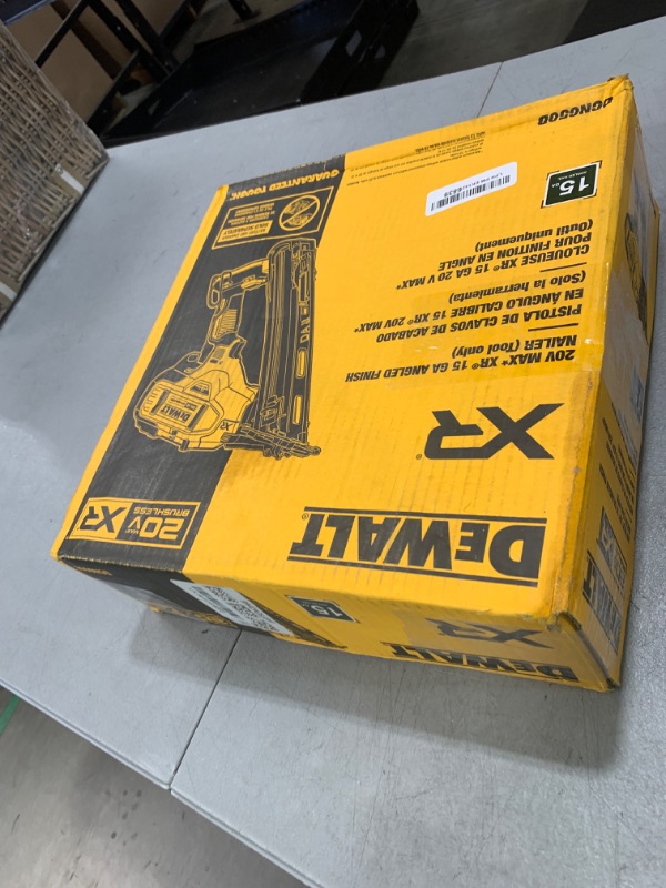 Photo 1 of DEWALT 20V MAX* Finish Nailer, Angled, 15GA (DCN650B)