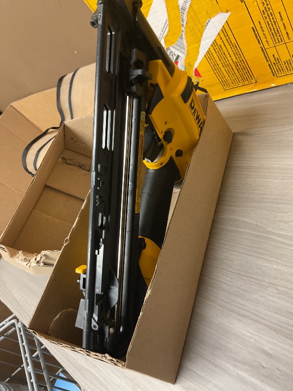 Photo 1 of DEWALT 20V MAX* Finish Nailer, Angled, 15GA (DCN650B)