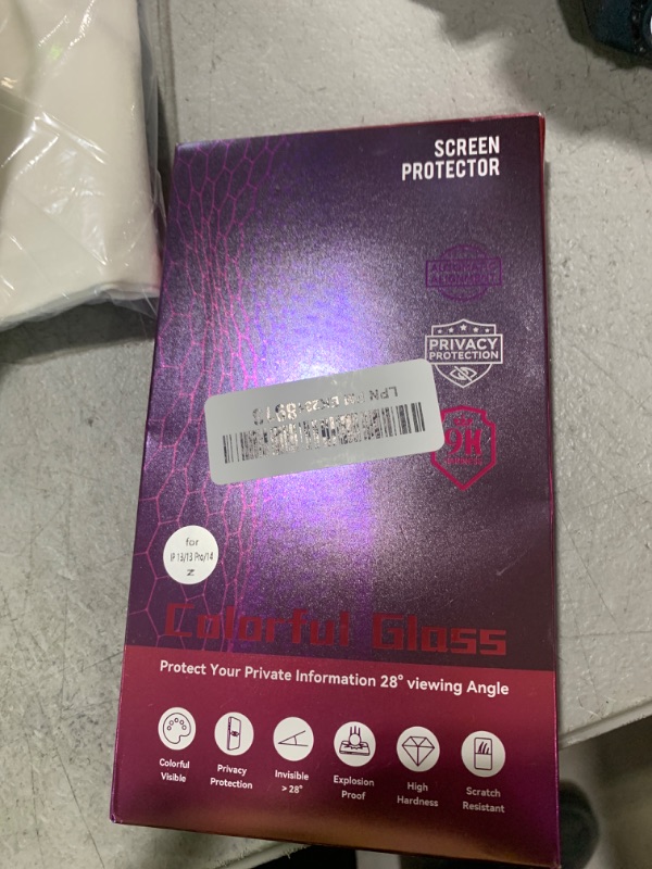 Photo 1 of Ifaeveus 2 Pack Privacy Screen Protector for iPhone 14/13 Pro/13 Tempered Glass 6.1inch Private Saver Purple Anti-Spy Anti-Blue Light Anti-Scratch Full Coverage