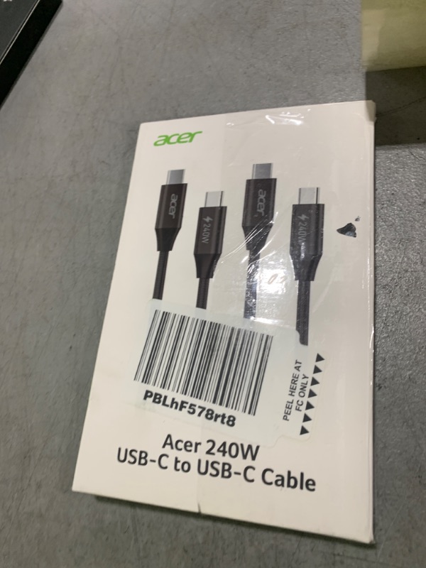 Photo 1 of acer USBC Cable, 240W USB C Cable (6.6FT/2 Pack), C to C Fast Charging Nylon Braided Type-C Charger Cord Compatible with iPhone16/15 Pro Max, Galaxy S25/S24, MacBook Pro/Air, iPad, Laptop, etc.