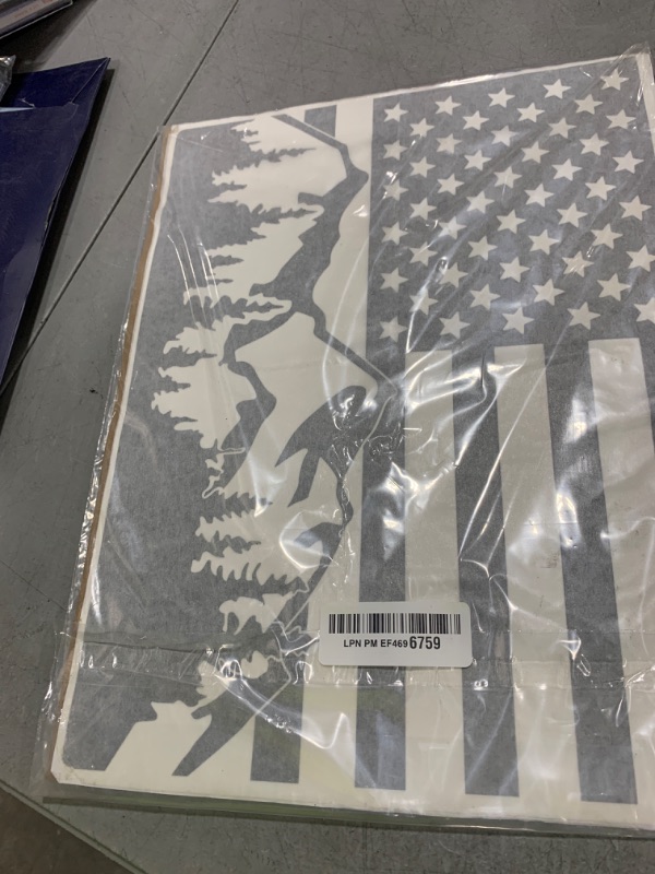 Photo 1 of Xinghe for Dodge Ram 2009 to 2024, American Flag Decals Stickers for Truck Back Middle Window, Matte Black USA Flag Decal