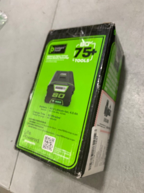 Photo 1 of Greenworks PRO 80V 4.0Ah Lithium-Ion Battery ((Genuine Greenworks Battery / 75+ Compatible Tools)