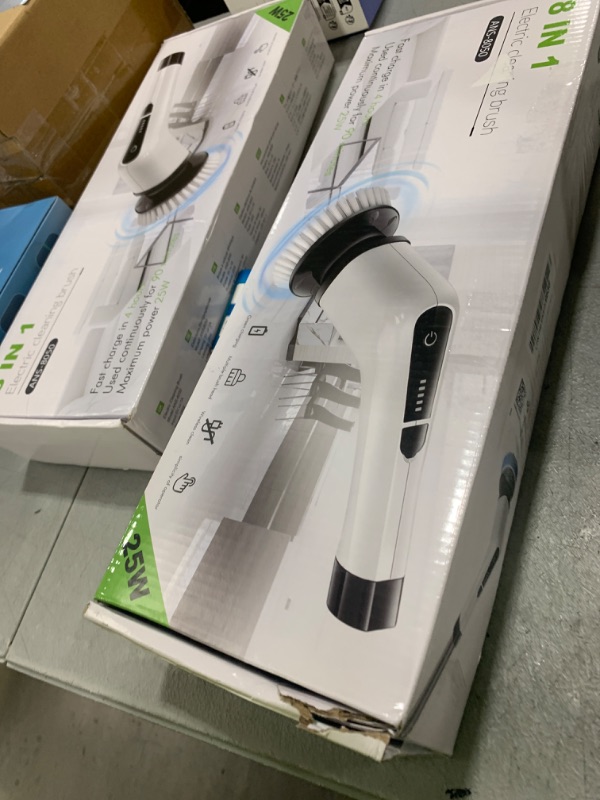 Photo 1 of Bomves Electric Spin Scrubber, Cordless Cleaning Brush Scrubber for Home, 8 Replaceable Brush Heads-90Mins Work Time, 3 Adjustable Size, 2 Speeds for Bathroom Shower Bathtub Glass Car