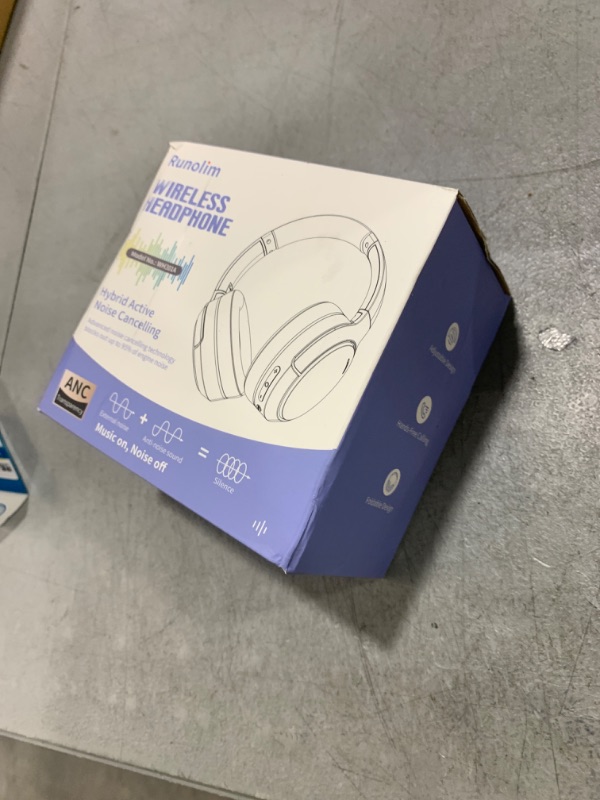Photo 1 of Runolim  Active Noise Cancelling Headphones, Wireless Over Ear Bluetooth Headphones with Microphone, 70H Playtime, Foldable Headphone with HiFi Audio, Deep Bass for Home Travel Office