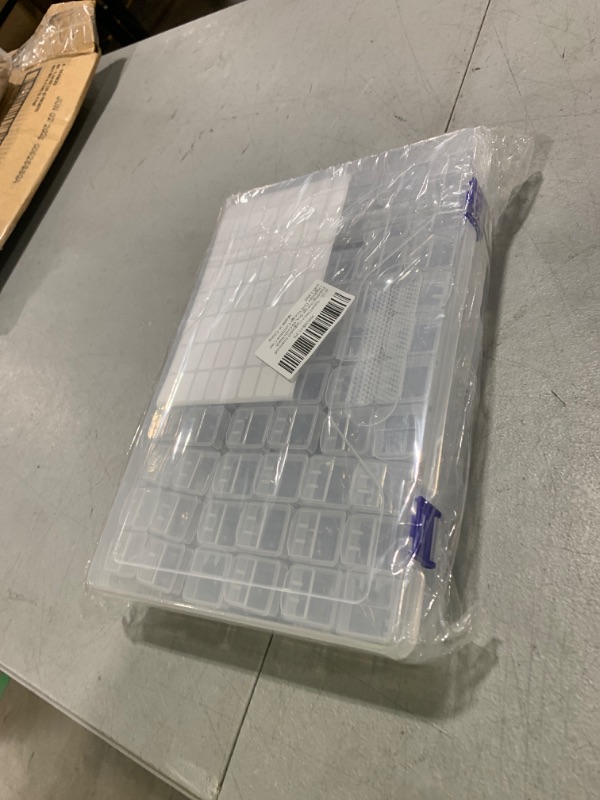 Photo 1 of 60 Grids Bead Organizer Box, Diamond Painting Drill Storage Containers, Embroidery Beads Storage Box with Label