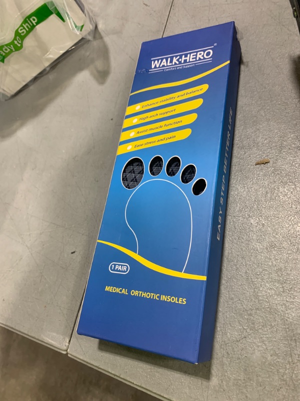 Photo 1 of Walkhero Plantar Fasciitis Insoles - High Arch Support Inserts, Everyday Comfort and Support for Work Boots and Casual Shoes (Mens 12-12 1/2 | Womens 14-14 1/2 Gray)