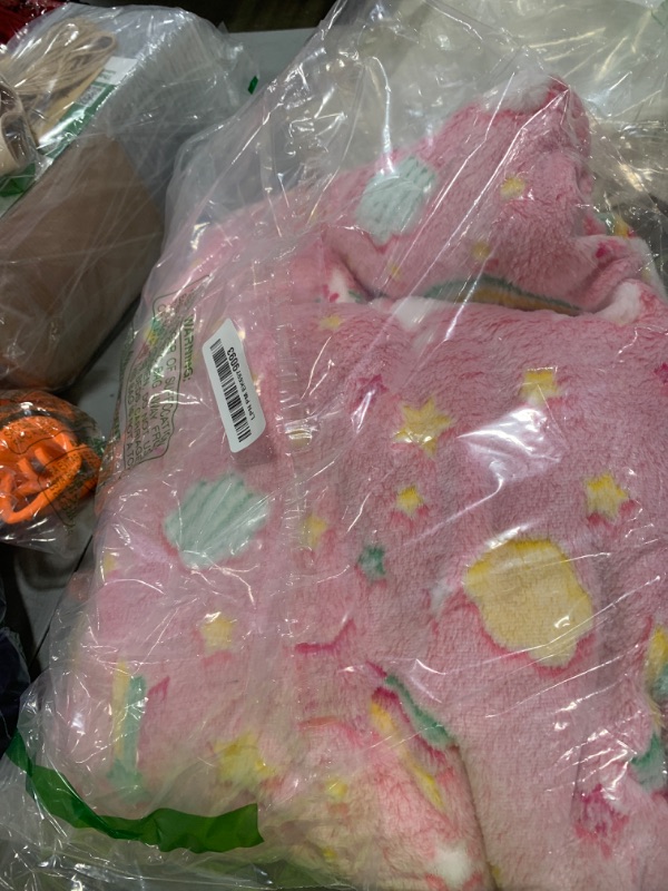 Photo 1 of Wajade Rainbow Gifts Toys for Girls - Glow in The Dark Rainbow Blanket Birthday Christmas Decor for Kids Age 3 4 5 6 7 8 9 10 11 12 Years Old Teens Child Toddler Throw Pink 50"x60"