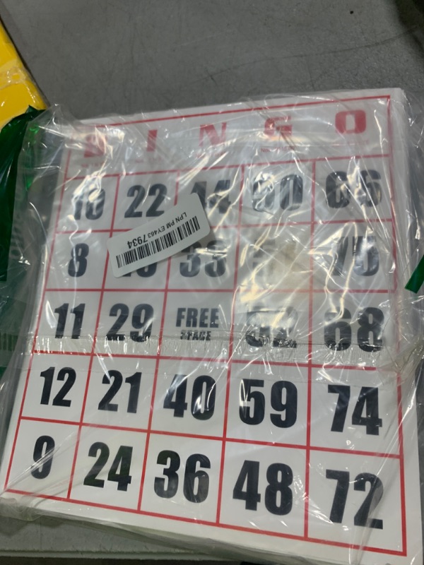 Photo 1 of Yuanhe Jumbo Bingo Game Cards - 50 Pack Easy Read Bingo Set for Kids Party, School, Family Gathering, Casino Trip