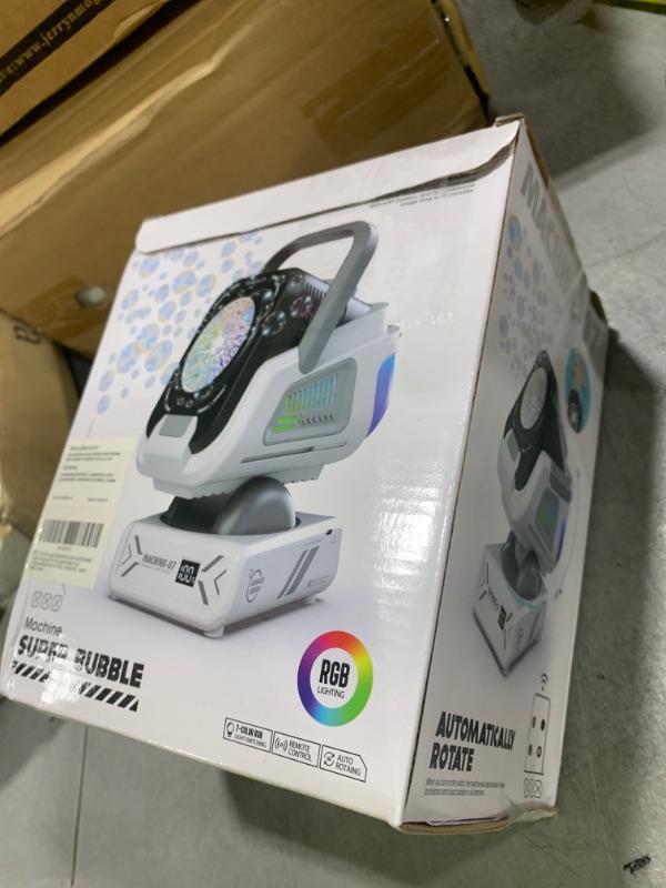 Photo 1 of 2025 Upgraded Bubble Machine with Remote Control, Automatic Rotation & RGB Lights, 1800mAh Rechargeable Battery, Type-C Charge, Bubble Maker for Kids, Weddings, Birthday Parties, Outdoor Activities