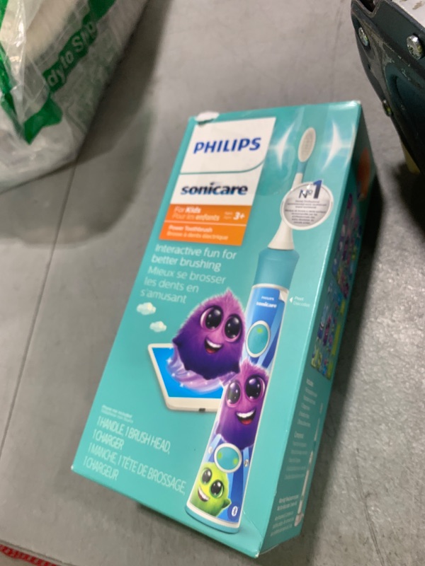 Photo 1 of Philips Sonicare for Kids 3+ Bluetooth Connected Rechargeable Electric Power Toothbrush, Interactive for Better Brushing, Turquoise, HX6321/02