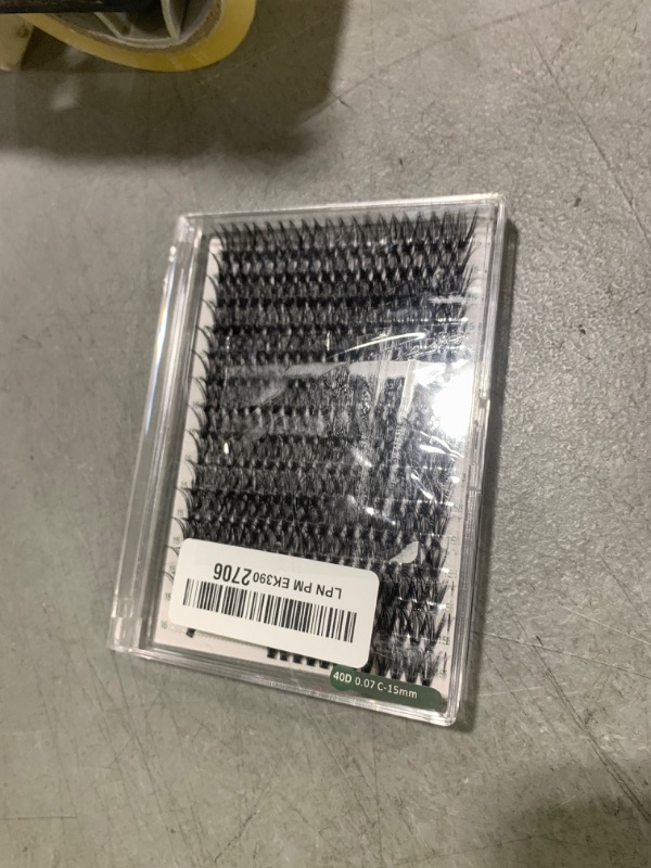 Photo 1 of Lash Clusters 300pcs Individual Lashes 40D 0.07C Curl 15mm DIY Eyelash Extension KEYYOU Large Tray Volume Soft&Natural Cluster Lashes(40D-0.07C,15?