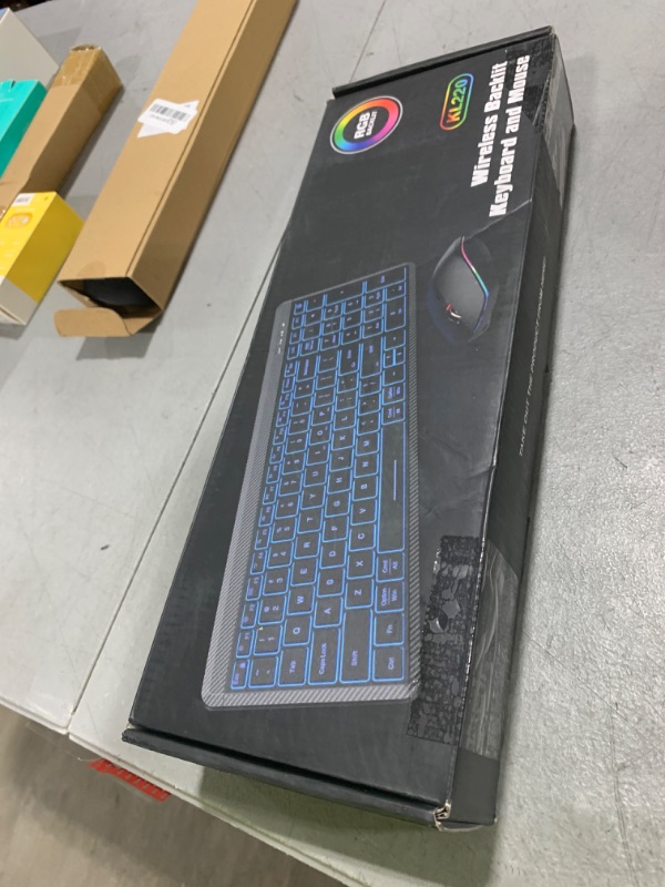 Photo 1 of Wireless Keyboard and Mouse Bluetooth, Multi-Device Slim Portable Rechargeable Backlits Cordless Keyboard, Switch up to 3 Devices, RGB Silent Mouse, for iMac, iPad, iOS (Classic Black)