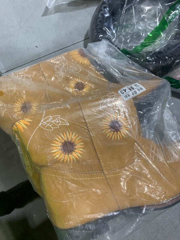 Photo 1 of gloryinterest Cowboy Boots for Women Mid Calf Cowgirl Western Boots Sunflower Embroidery Stitched Square Toe Low Heel Black Brown Yellow US6-10.5, yellow, 43