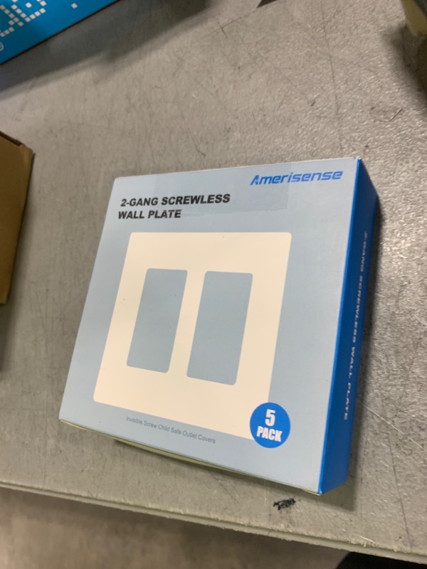 Photo 1 of Amerisense Outlet Cover, Screwless Decorator Wall Plate, Light switch Power Plug Cover, 1-Gang Standard Size, Matte White, 20 Pack,UL listed