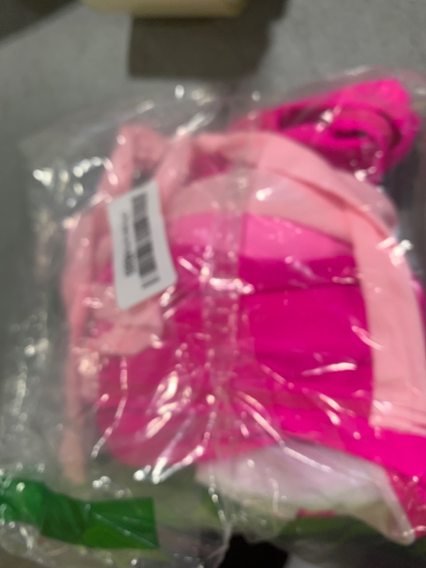 Photo 1 of KANGKANG Girls Bathing Suits Size 8-10 Pink Color Block Adjustable Straps 2 Piece Bikini Set Kids Girl Swimsuit Size 9 Girls' Swimwear Size 10