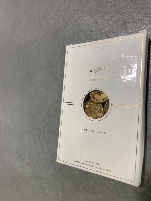 Photo 1 of UNIQOOO Wax Seal Stickers - (3 Designs in 1 Pack) Wedding Invitation Envelope Seal Stickers, 60 Pcs Self-Adhesive Stickers, Perfect for Invitation, Christmas, Gift Wrapping (Light Gold)