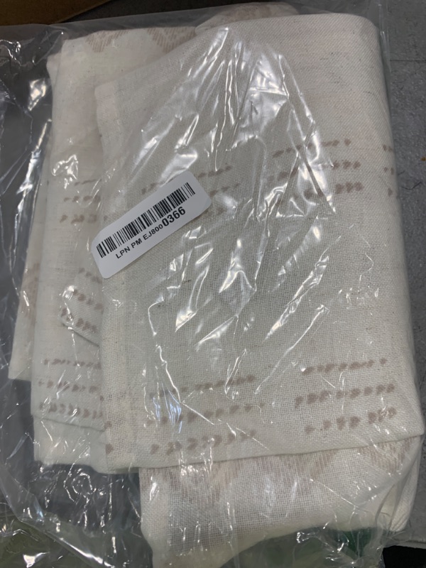 Photo 1 of 54 Inch Curtains Length Sheer Boho Linen Floral Pattern Semi Sheer Curtains for Bedroom Bathroom 2 Panels Set