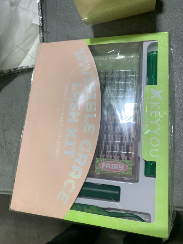 Photo 1 of KEYYOU Fairy Lash Clusters Kit Manga Lash Extension Kit D Curl 144Pcs Eyelash Extension Kit Wispy Natural Invisible Band Lash Kit with Waterproof DIY Lash Extension Kit at Home(Kit-Fairy-D-8-18MIX)