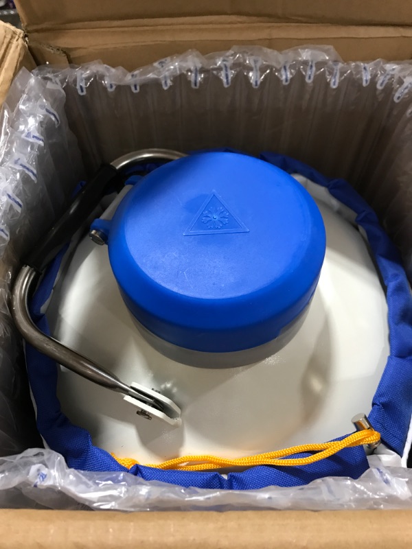 Photo 1 of NANBEI 10L Liquid Nitrogen Tank Cryogenic Container Aluminum Alloy Liquid Nitrogen Dewar Static Cryogenic?Liquid nitrogen dewar with Straps,for Beauty Industry, Semen Preservation, Scientific
