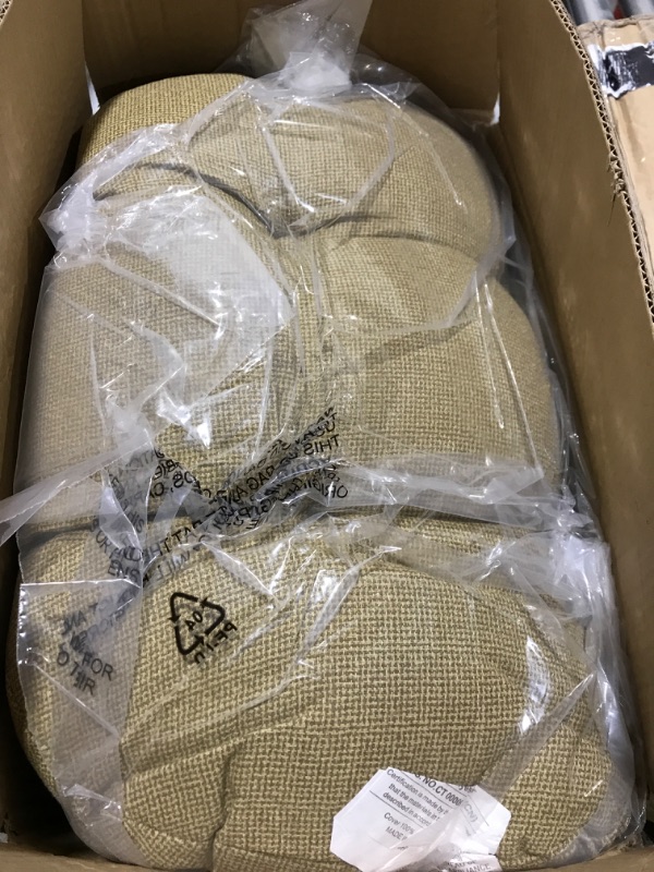 Photo 1 of Pcinfuns Outdoor Wicker Cushion Set 19 x 19 x 5 Inch Seat Patio Cushions Round Corner Chair Pads Premium Comfortable Thick Fiber Fill Tufted Cushion,2 Pack,Ginger Yellow