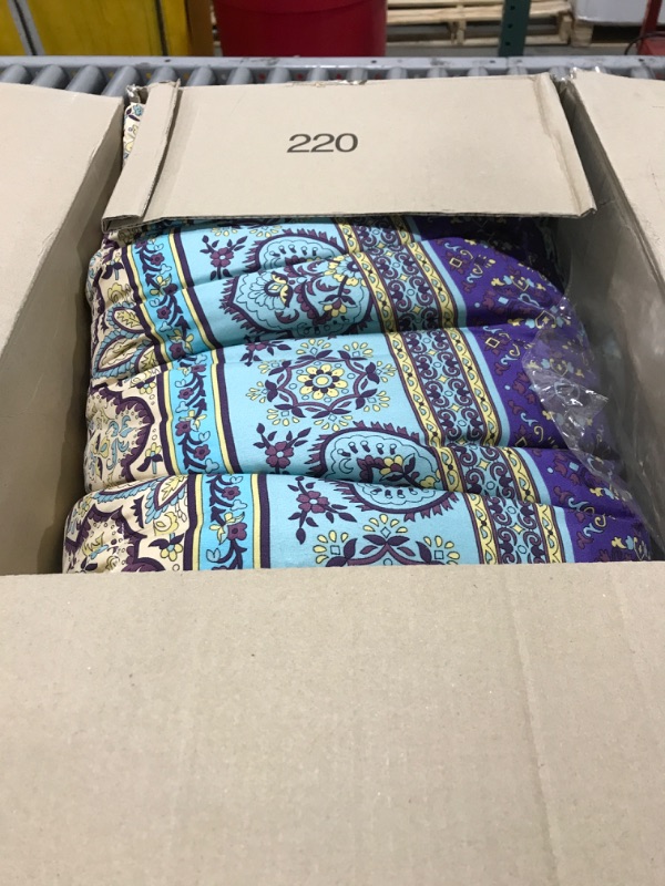 Photo 1 of Boho Comforter Set Queen Size 8 Piece Bed in a Bag Bohemian Striped Bedding Quilt Set Aqua Paisley Floral Comforter and Sheet Set,Soft Microfiber Complete Bedding Sets for All Season