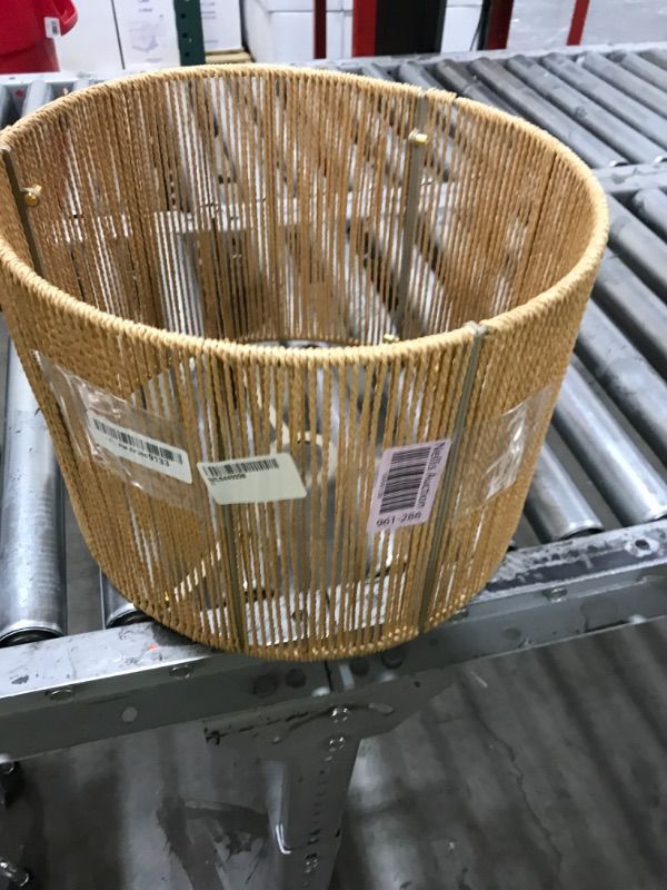 Photo 1 of Boho Lamp Shades,Small Lamp Shades For Table Lamps,Wicker Drum Bell Lamp Shade for floor lamps,Vintage Rattan Lampshade for Hanging Lamp,Wall Sconce, Spider Fitter Replacement Floor Lamp Shade Large