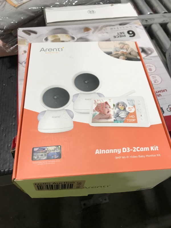Photo 1 of ARENTI Baby Monitor with 2 Cameras, 2K/3MP WiFi 6 Camera and Audio, 5-inch Wireless Screen, Smartphone App, Super Night Vision, Crying Detection, Auto Tracking, Temp&Humidity Sensor (D3 Set)