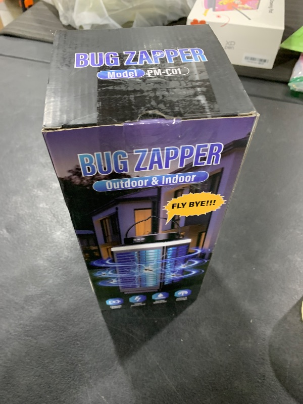 Photo 1 of Bug Zapper Outdoor, 4-in-1 4200V Electric Mosquito Zapper, Cordless Rechargeable Bug Zapper Fly Zapper with 5000mAH Battery, Waterproof IP68, Portable & Wireless Insect Zapper for Camping Patio Black