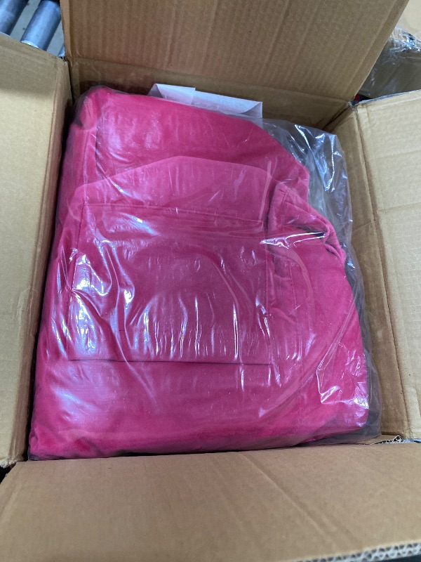 Photo 1 of HABUTWAY Bean Bag Chair 3Ft Luxurious Velvet Ultra Soft Fur with High Rebound Memory Foam Bean Bag Chairs for Adults Plush Lazy Sofa with Fluffy Removable Sponge 3' (Hot Pink)