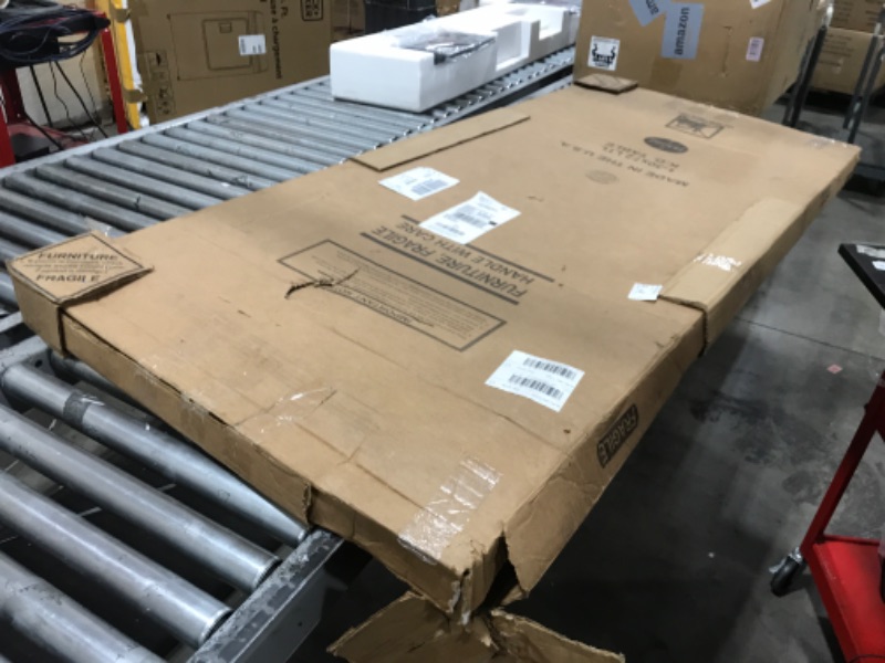 Photo 1 of Correll Heavy Duty Adjustable Height Utility Folding Table, Melamine Top, USA Made, Strong Steel Apron, 30"x72", Medium Oak Top Brown Edge