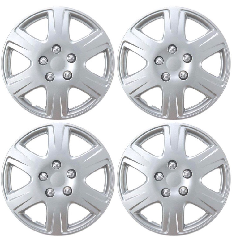 Photo 1 of BDK HK993 Silver 15" Hubcaps Wheel Covers for Toyota Corolla (15 inch) – Four (4) Pieces Corrosion-Free & Sturdy – Full Heat & Impact Resistant Grade – OEM Replacement, 4 Pack