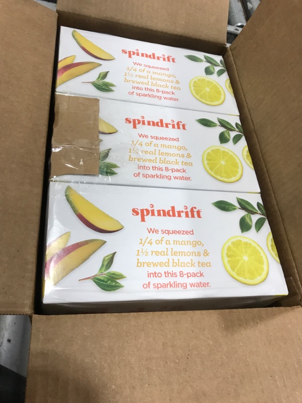 Photo 1 of Spindrift Mango Black Tea Can 12 Ounce (Pack of 24)