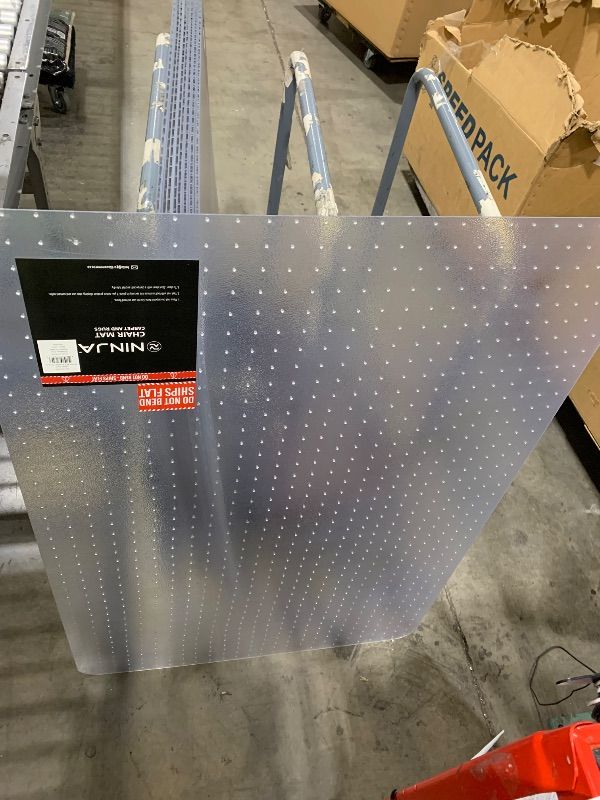 Photo 1 of NINJA Easy Glide Office Chair Mat for Carpet Floors, Strong Slip Resistant Under Desk Floor Protector, Stay in Place Plastic Computer Mats for Rolling Work and Gaming Chairs, 32.5x48 Inch, Clear