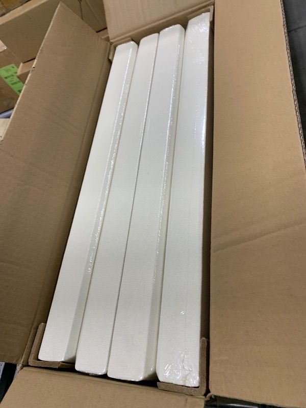 Photo 1 of Ginchain 4 PCS Acoustic Panels, 24"x12"x2" Fiberglass Soundproof Panels, Fabric Sound Absorbing Panel, Self-adhesive Acoustical Wall Panels(Beige)
