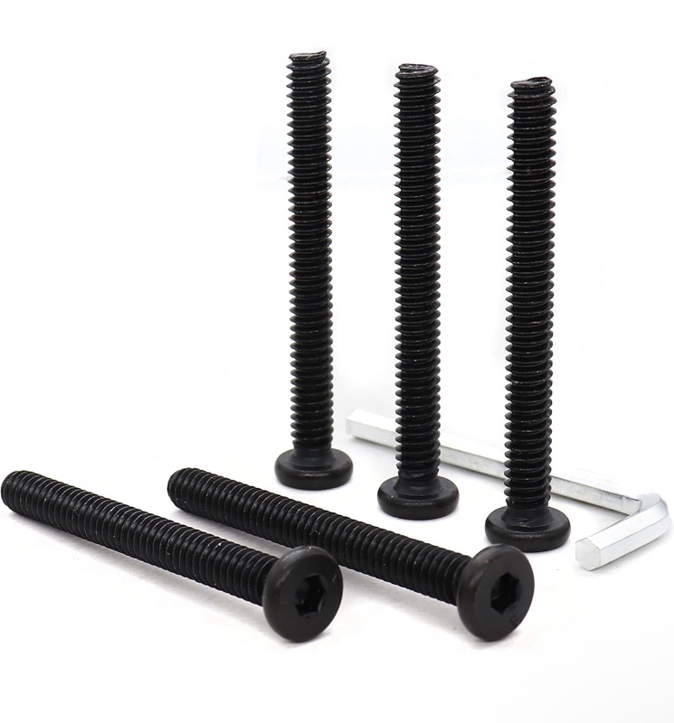 Photo 1 of cSeao 12pcs Black 1/4-20 x 2-1/4" Socket Cap Screws Allen Head Bolts with One Hex Key