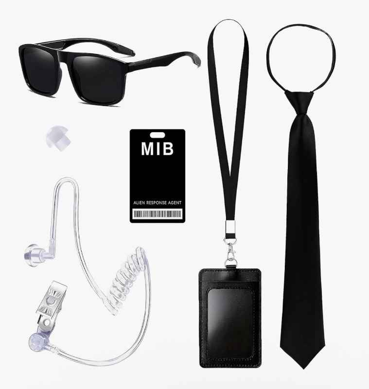 Photo 1 of 6PCS MIB Agent Costume Accessories, Secret Service Costume Set Spy Costume Accessories for Men Women Kids for Cosplay