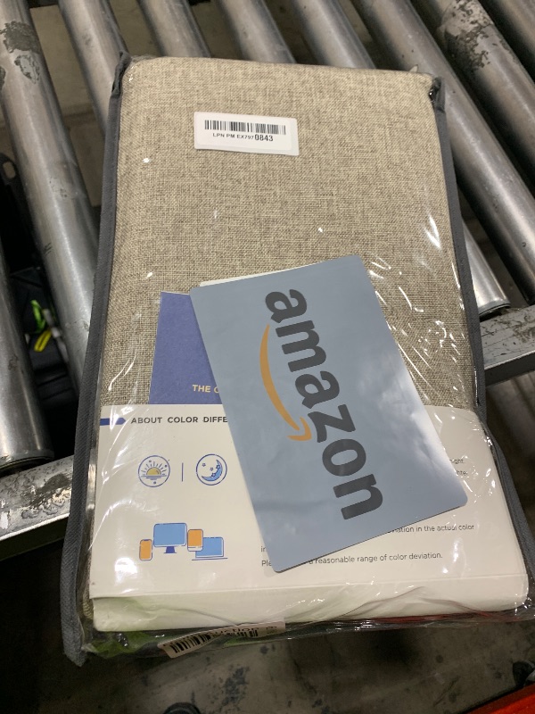 Photo 1 of 100% Blackout Shield Linen Blackout Curtains for Bedroom 102 Inches Long, Back Tab/Rod Pocket Living Room Drapes, Thermal Insulated Blackout Curtains 2 Panels Set, 50" W x 102" L, Faux Linen