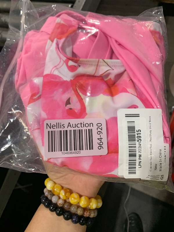 Photo 1 of Cutemile Bating Suit for Girls Size 10 Swimsuit 2Pc Swimwear Pink Flamingos Tankini Sets Quick Dry Hawaiian 10-11 Years