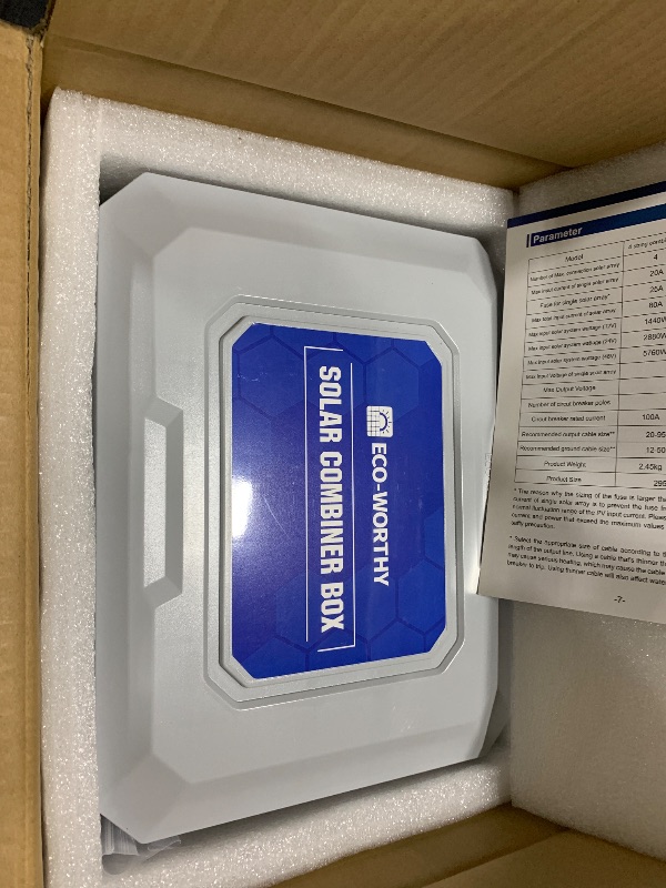 Photo 1 of ECO-WORTHY Upgraded 6 String Solar PV Combiner Box, Upgraded 25A Current Fuse, 125A Circuit Breakers with Max Support Up to 6480W Solar System, Better ABS Waterproof Case and Surge Protective