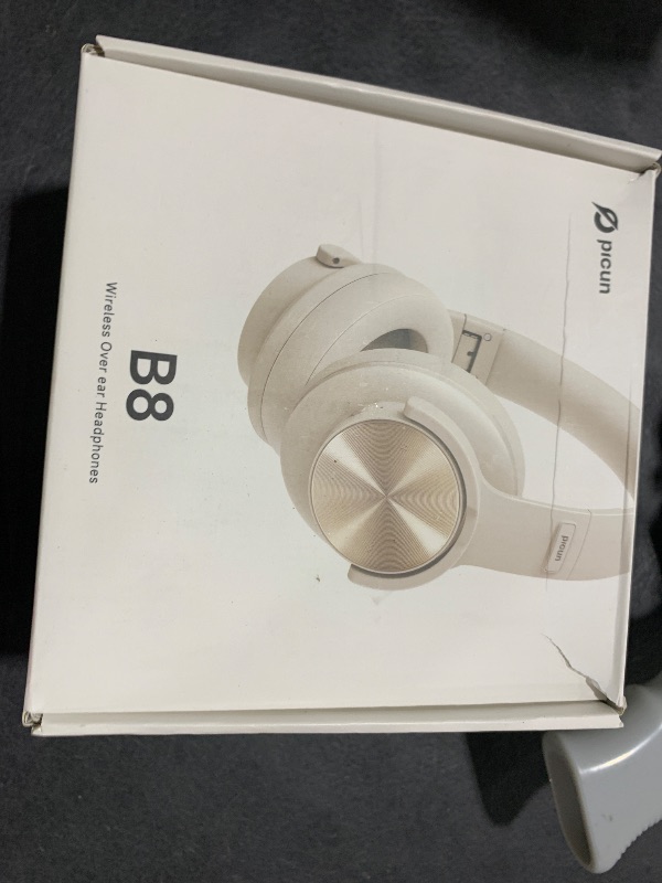 Photo 1 of Picun B8 Bluetooth Headphones, 120H Playtime Headphone Wireless Bluetooth with 3 EQ Modes, Low Latency, Hands-Free Calls, Over Ear Headphones for Travel Home Office Cellphone PC Khaki White