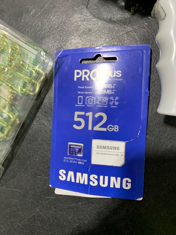 Photo 1 of Samsung PRO Plus microSD Card + SD Adapter 512GB for Mobile Gaming on Smartphones, Tablets and Handheld Consoles, UHS-I U3, Full HD & 4K UHD, 180MB/s Read, 130MB/s Write, MB-MD512SA/EU
