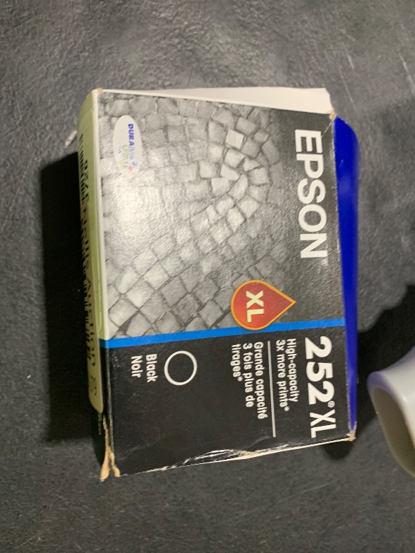 Photo 1 of EPSON 252 DURABrite Ultra Ink High Capacity Black Cartridge (T252XL120-S) Works with WorkForce WF-3620, WF-3640, WF-7110, WF-7610, WF-7620, WF-7710, WF-7720, WF-7210