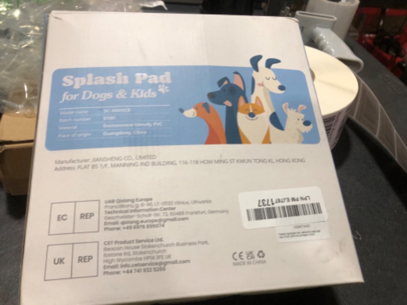 Photo 1 of Peteast Dog Splash Pad 51" Anti-Slip Dog Pool for Large Dogs 0.58 mm Thick Dog Sprinkler Outdoor Dog Toys - Dog Accessories for Large Dogs