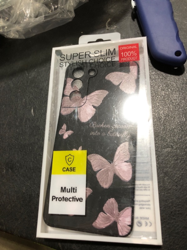 Photo 1 of LEECG for Galaxy S21 Case, for Samsung S21 Case Floral Creative Sides Phone Cover Fashionablee Designs Soft Silicone Slim S21 Case-Butterfly Black