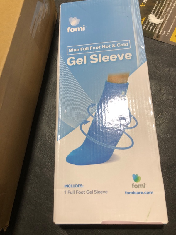 Photo 1 of FOMI Hot Cold Full Foot and Ankle Solid Gel Ice Pack | Premium Comfort 360 Degree Cooling Compression Wrap for Plantar Fasciitis, Heel Spurs, Achilles, Tendonitis, Sore Feet, Gout | One Size (Blue)