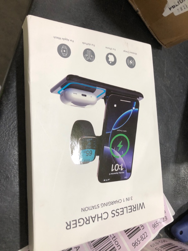 Photo 1 of 3 in 1 Wireless Charger Charging Station, Wireless Charger Stand for 16e 16 15 14 Pro Max 13 12 11,Charging Dock for AirPods 4 3 2 Pro, Apple Watch 10/9/Ultra/8/SE/7/6/5/4/3